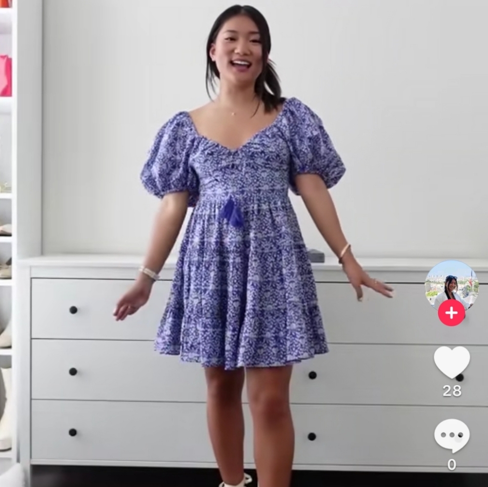 Zara Blue Floral Mini Dress